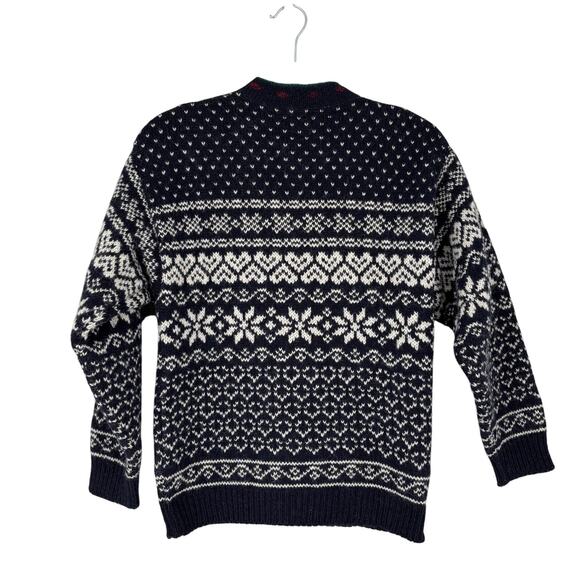 LL Bean Fair Isle Cardigan Sweater Campcore 80’s Nordic Womens Small - Picture 2 of 9
